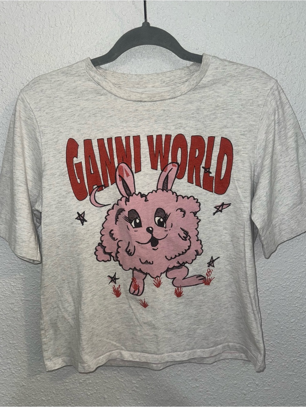 GANNI Melange Light Jersey Bunny T-Shirt